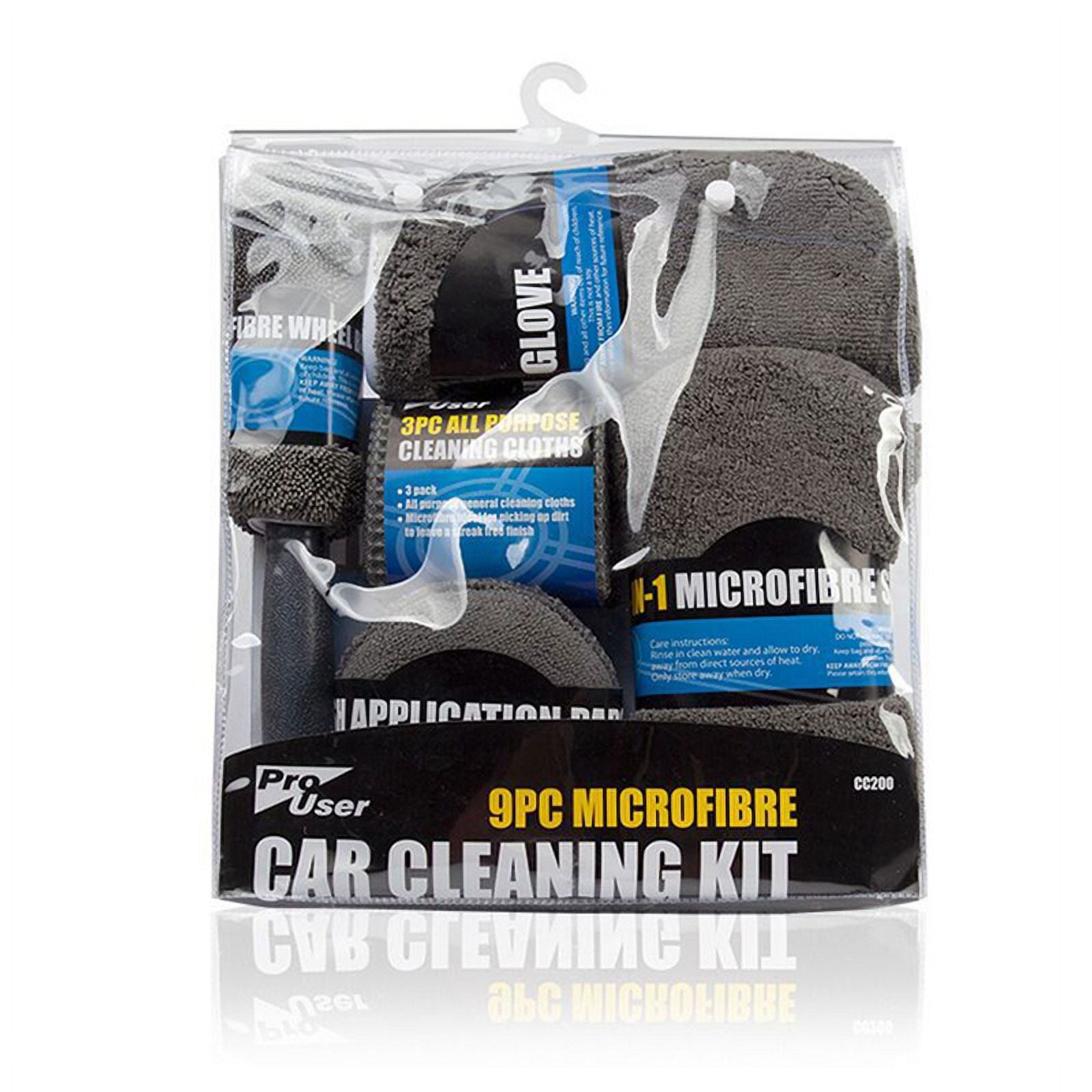 9Pcs Car Cleaning Tool Kit, Microfiber Car Detailing Cleaning Tools Set for Interior Exterior Car Washing Beauty Winter