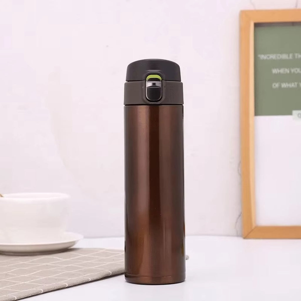 Insulated Stainless Steel Water Bottle, Double Wall Construction, Hot Cold Retention, Auto Pop Lid, Vehicle Storage, Corporate Giveaways, 1 Pc