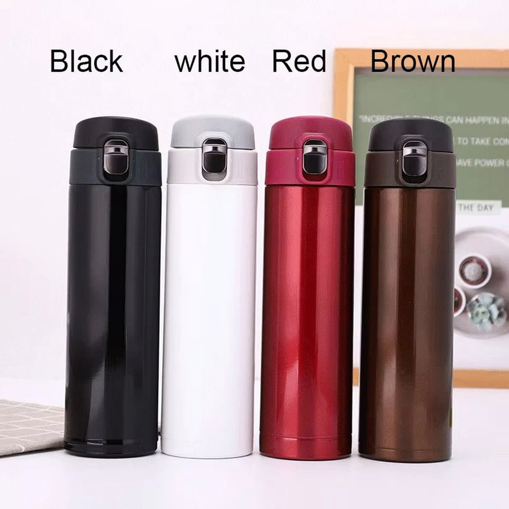 Insulated Stainless Steel Water Bottle, Double Wall Construction, Hot Cold Retention, Auto Pop Lid, Vehicle Storage, Corporate Giveaways, 1 Pc