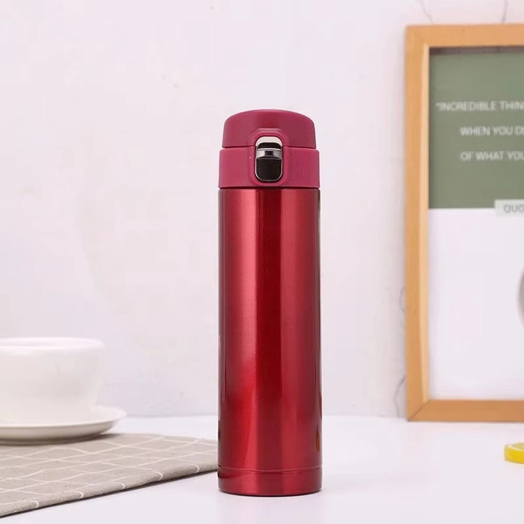 Insulated Stainless Steel Water Bottle, Double Wall Construction, Hot Cold Retention, Auto Pop Lid, Vehicle Storage, Corporate Giveaways, 1 Pc