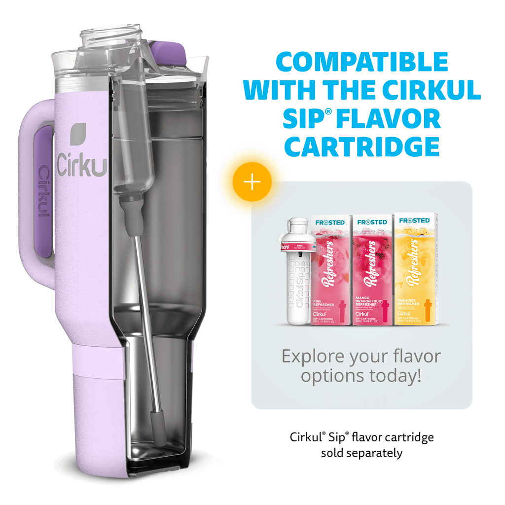 40oz All-Day StrawSip Double-Wall Insulated Stainless Steel Tumbler with Handle, Lilac (Light Purple)