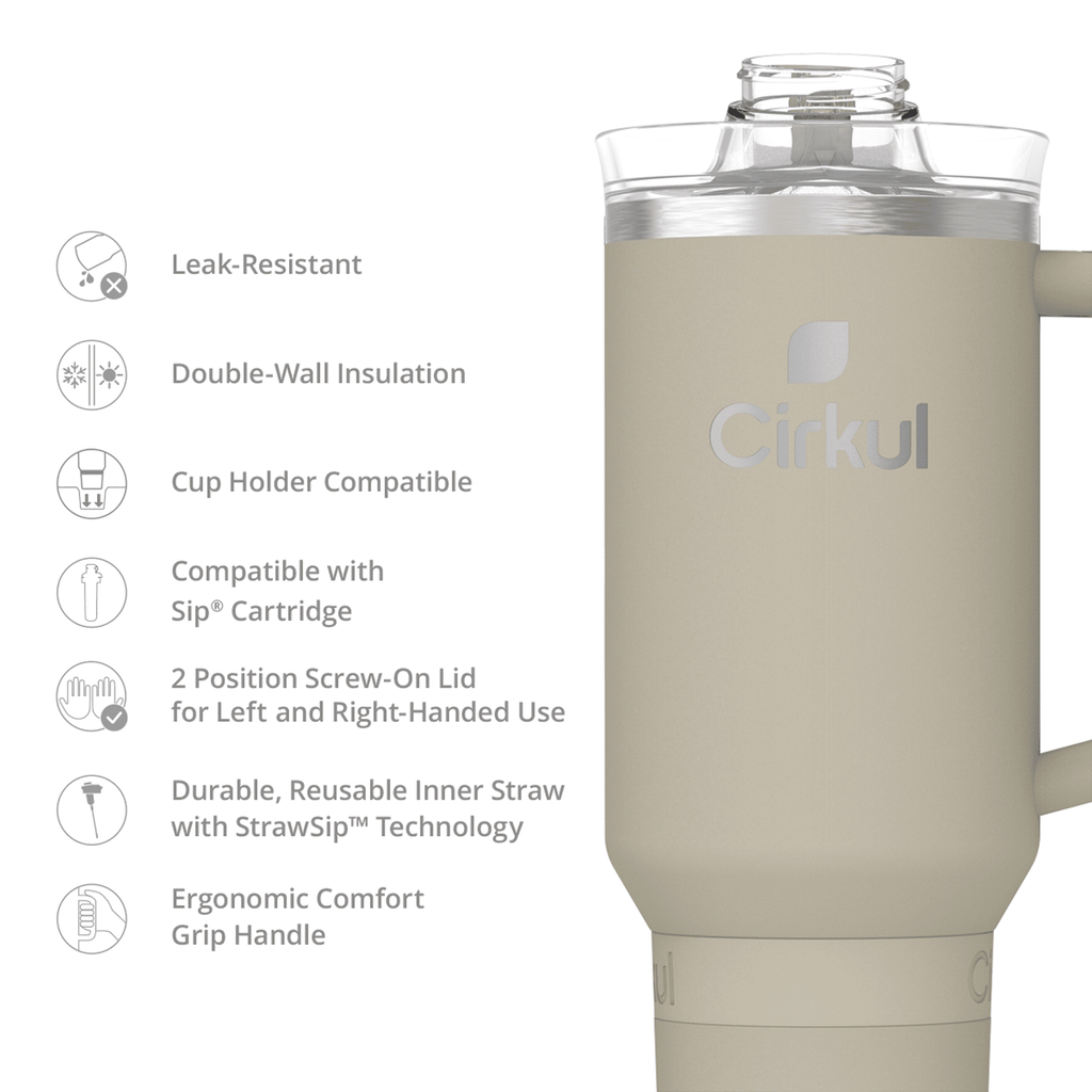 40oz All-Day StrawSip Double-Wall Insulated Stainless Steel Tumbler with Handle, Lilac (Light Purple)