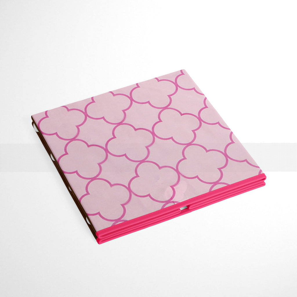 Bacati - Butterflies/Ladybugs Pink/Chocolate Cotton Percale Fabric covered Storage, Small Box, 10 L  x 10 W x 10 H inches