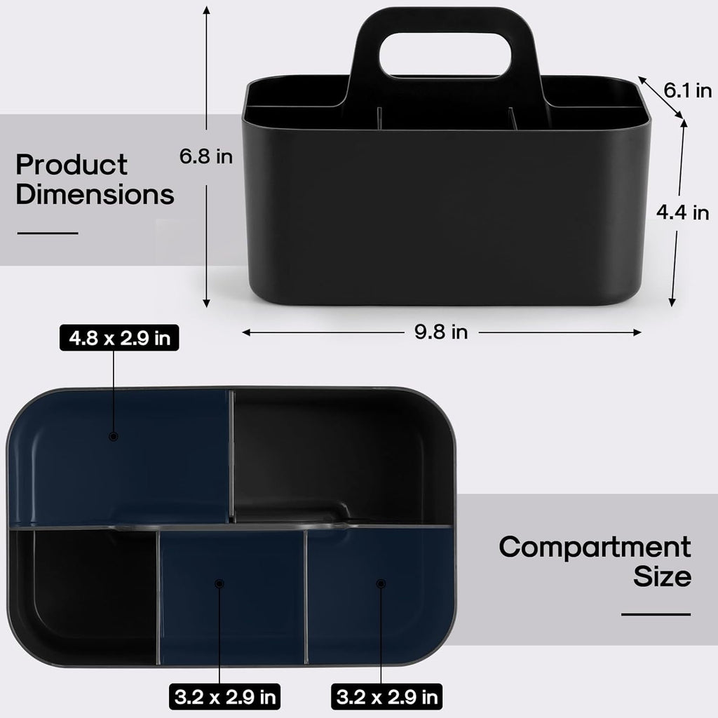Ahot Multiuse Caddy Organizer with Handle - Stackable Plastic Tote Bin - Art Craft Supplies, Office, Desk, Stationery Pen Holder, Kitchen, Utensil, Makeup, Bathroom, Shower, Cleaning, Dorm Organizer