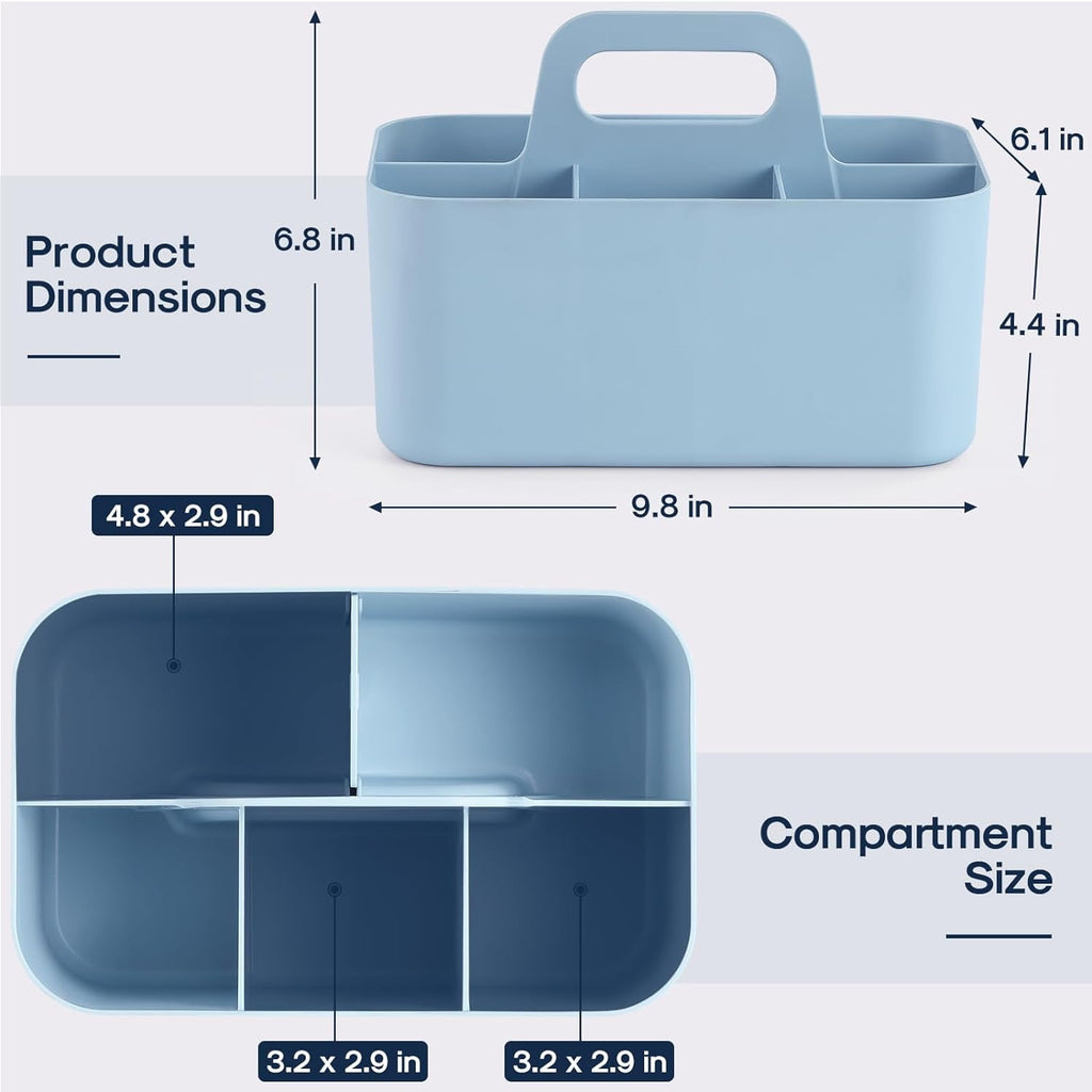 Ahot Multiuse Caddy Organizer with Handle - Stackable Plastic Tote Bin - Art Craft Supplies, Office, Desk, Stationery Pen Holder, Kitchen, Utensil, Makeup, Bathroom, Shower, Cleaning, Dorm Organizer
