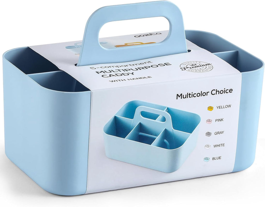 Ahot Multiuse Caddy Organizer with Handle - Stackable Plastic Tote Bin - Art Craft Supplies, Office, Desk, Stationery Pen Holder, Kitchen, Utensil, Makeup, Bathroom, Shower, Cleaning, Dorm Organizer