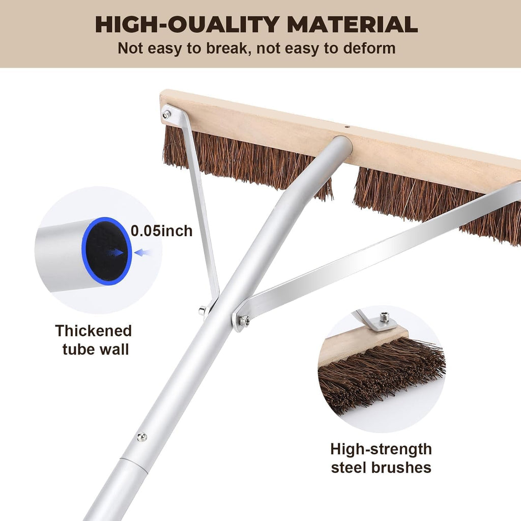 Leaf Roof Brush with Gloves, Roof Rake Remove Leaves, Adjustable 5-21ft Roof Cleaning Brush Tool for Shingles, Corrugated, Solar Panel, Lightweight Long Handle Extension Aluminum Poles Broom