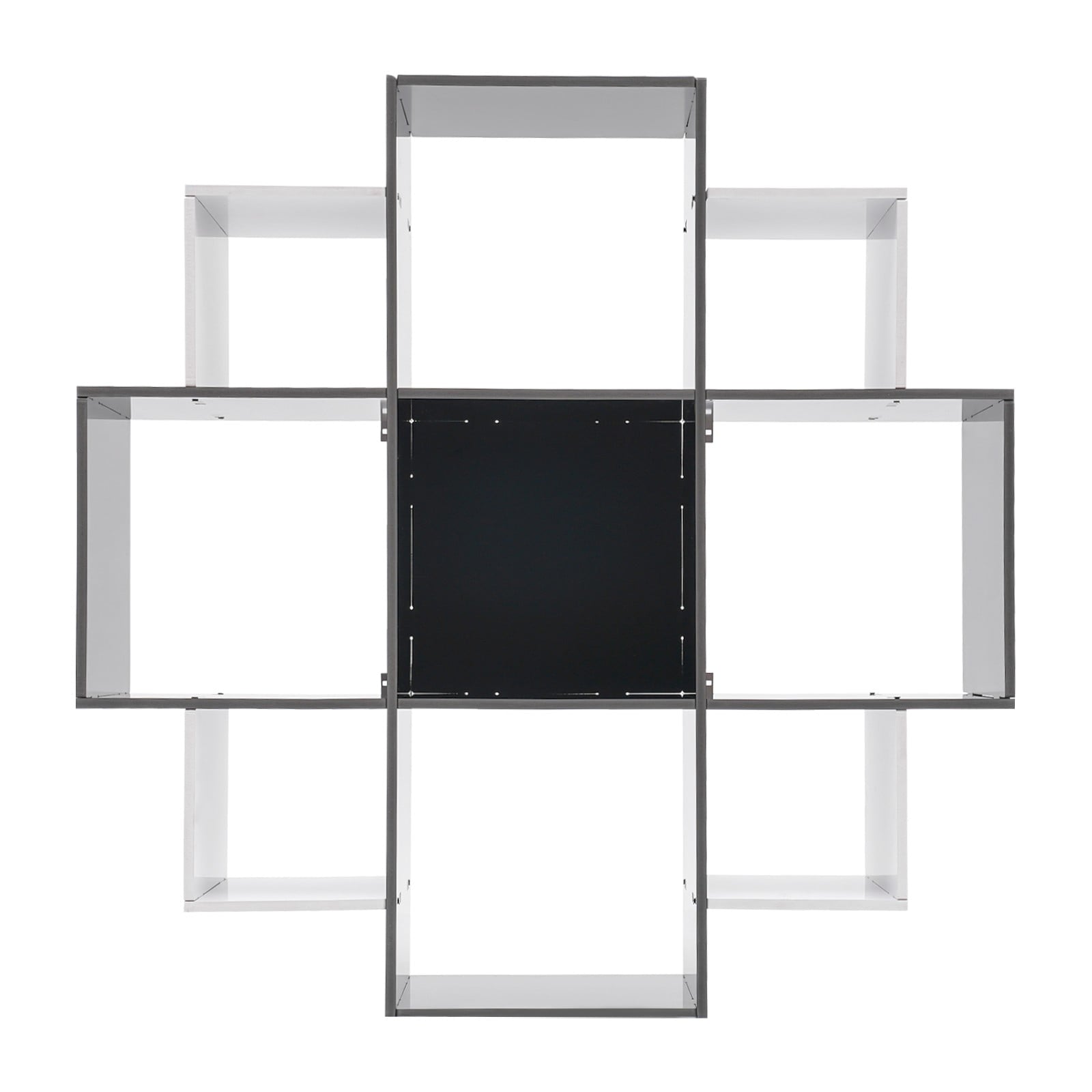 3-Tier Bookcase Wall Mounted Book Shelf Modern Floating Shelf Bookcase with 9 Compartments, Floating Cube Shelves, for Study, Office, Kitchen, Bedroom, and Living Room (White)