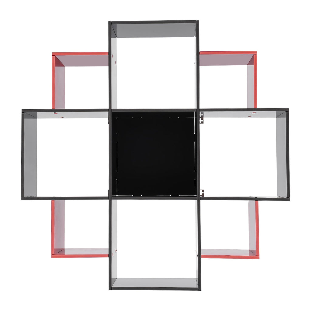 3-Tier Bookcase Wall Mounted Book Shelf Modern Floating Shelf Bookcase with 9 Compartments, Floating Cube Shelves, for Study, Office, Kitchen, Bedroom, and Living Room (White)