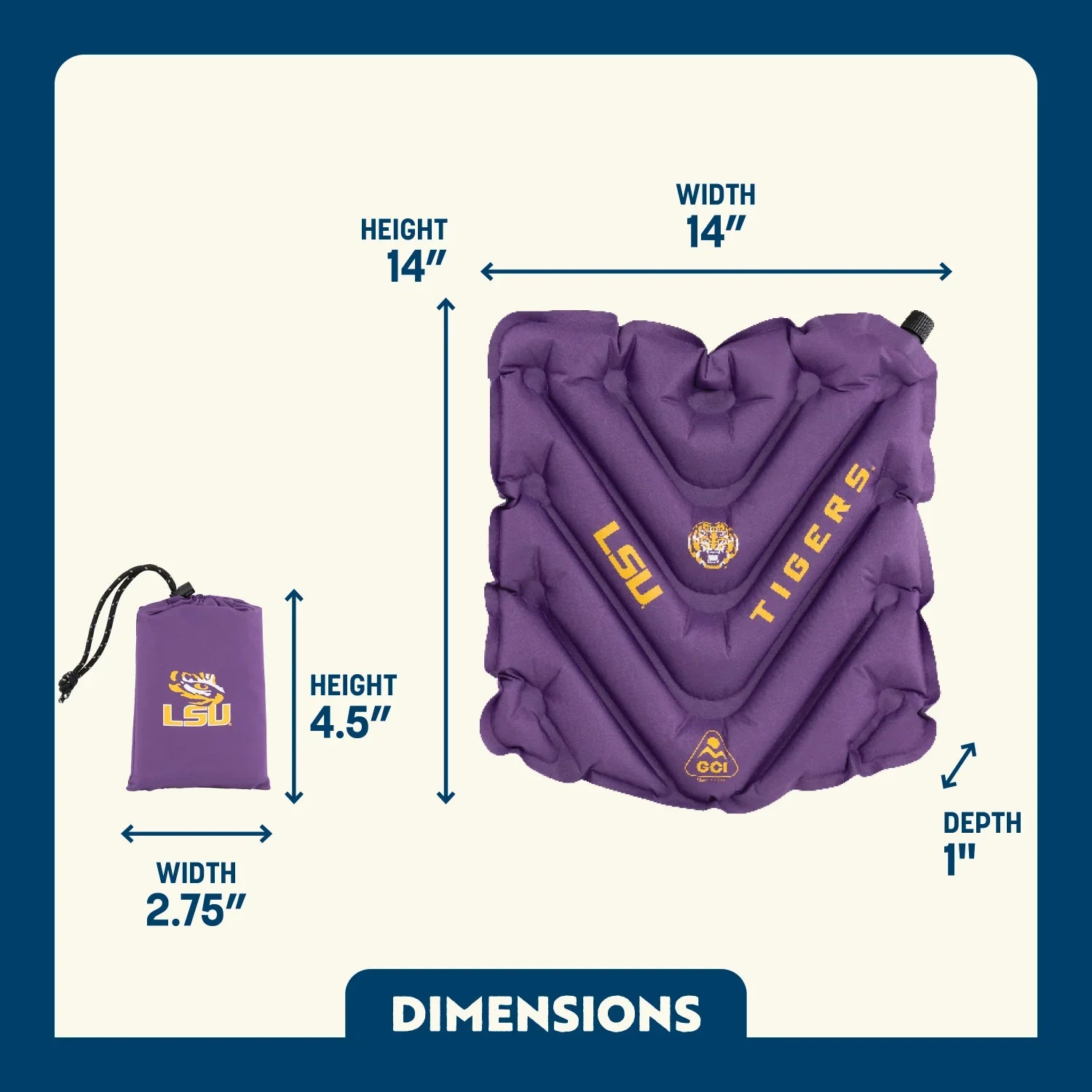 V Seat™ Inflatable Stadium Cushion - LSU Tigers
