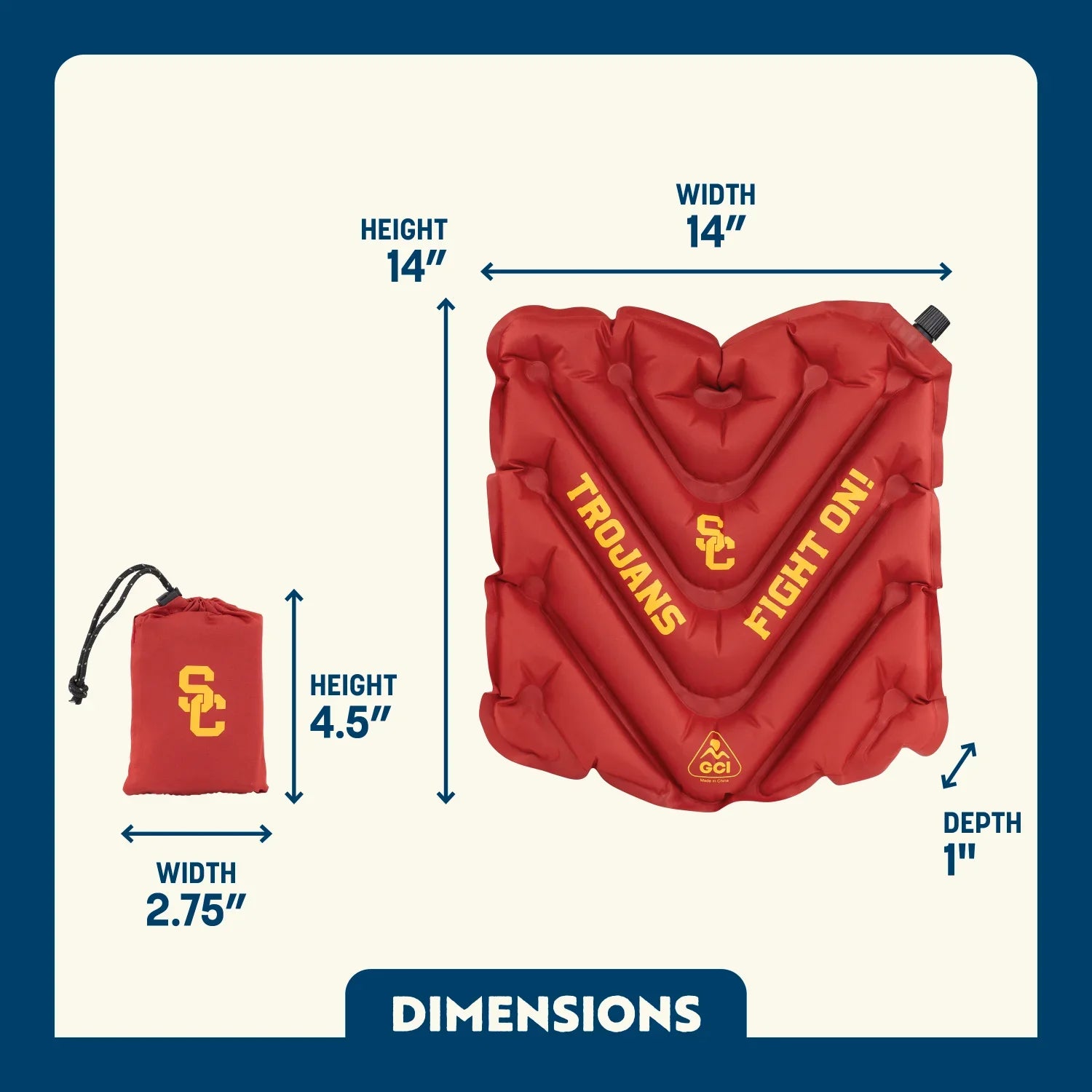 V Seat™ Inflatable Stadium Cushion - USC Trojans