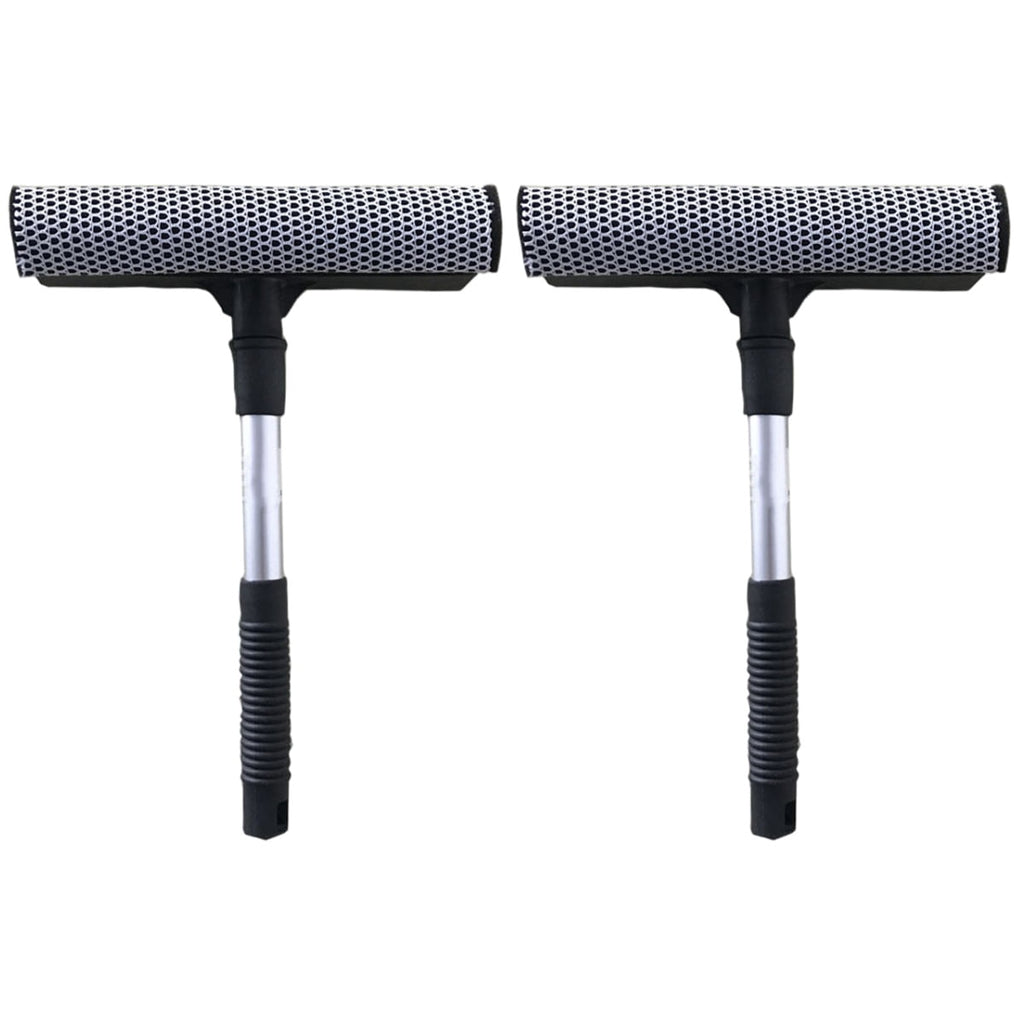 2 pcs  Double-sided Glass Wiper Multi-purpose Glass Squeegee Retractable Glass Wiper Aluminum Alloy Rubber Window Cleaner Glass Cleaning Brush