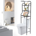 4-Tier Over The Toilet Storage Rack, Freestanding Bathroom Over Toilet Shelf Organizer Rack 63.2in Black