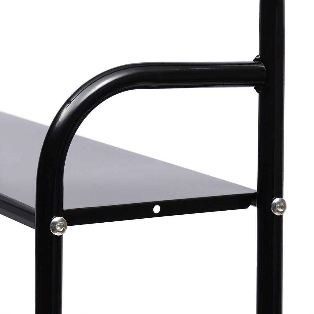 4-Tier Over The Toilet Storage Rack, Freestanding Bathroom Over Toilet Shelf Organizer Rack 63.2in Black
