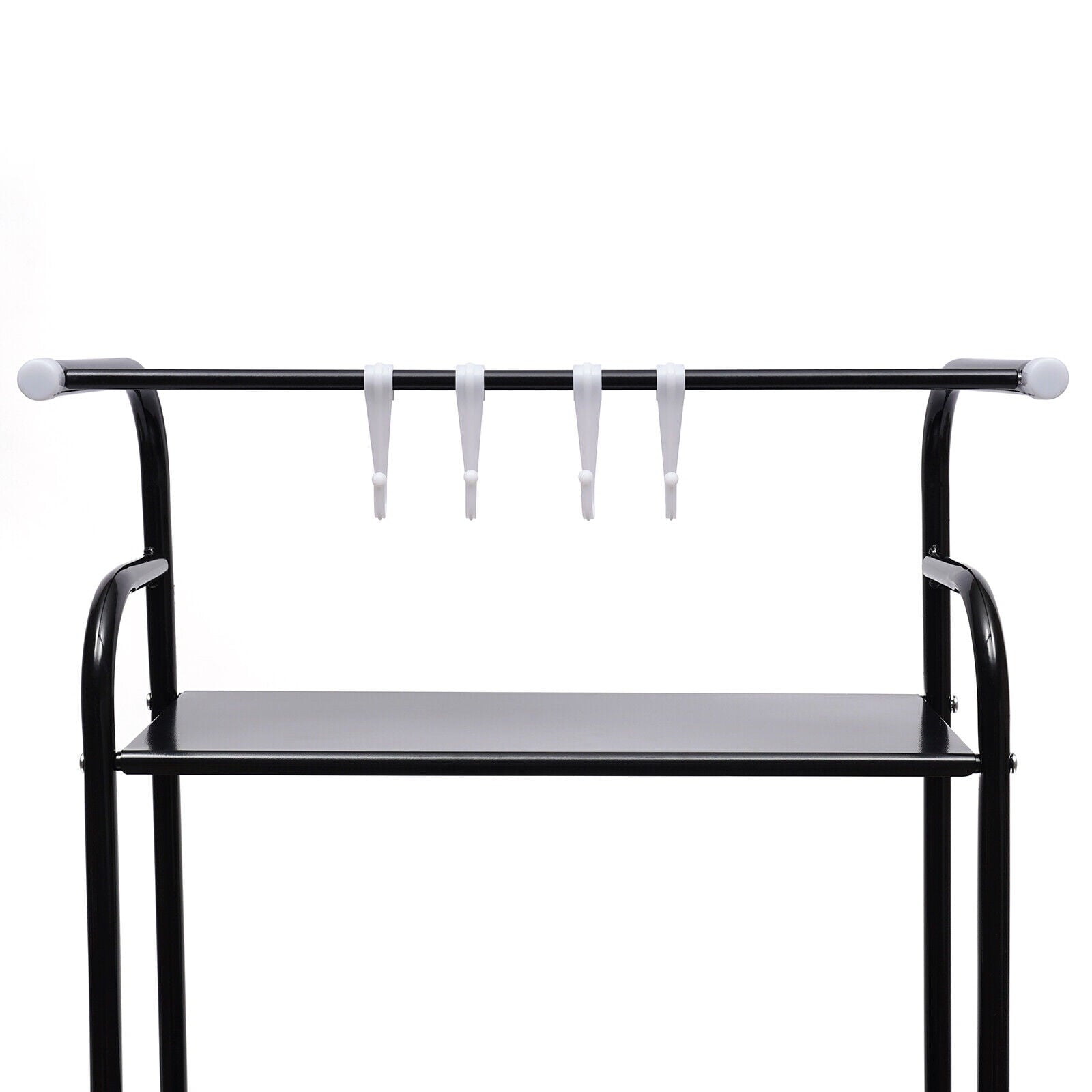 4-Tier Over The Toilet Storage Rack, Freestanding Bathroom Over Toilet Shelf Organizer Rack 63.2in Black