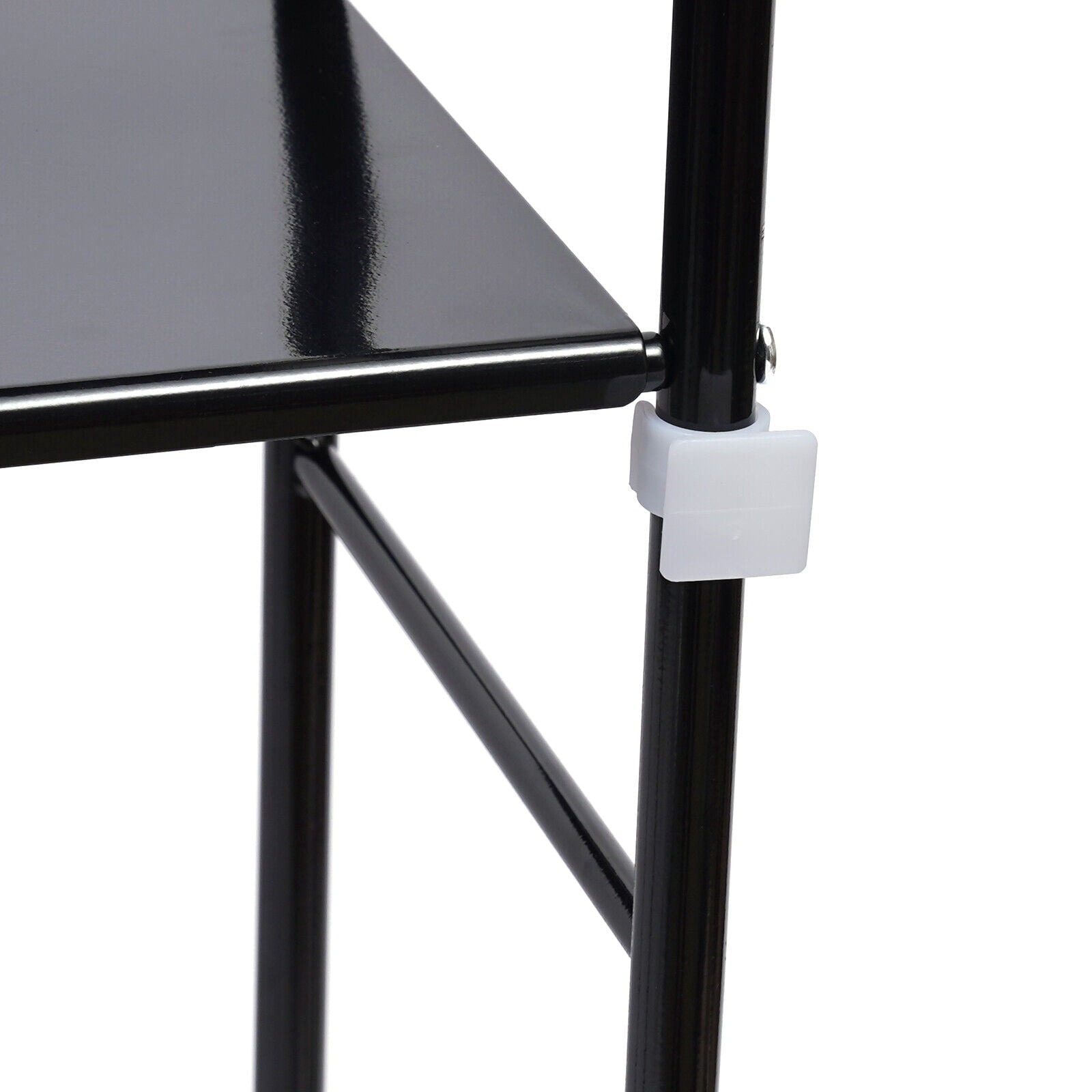 4-Tier Over The Toilet Storage Rack, Freestanding Bathroom Over Toilet Shelf Organizer Rack 63.2in Black