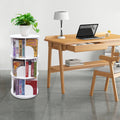 White 3 Tiers 360° Rotating Bookshelf Bookcase Display Rack Storing Shelving Shelf