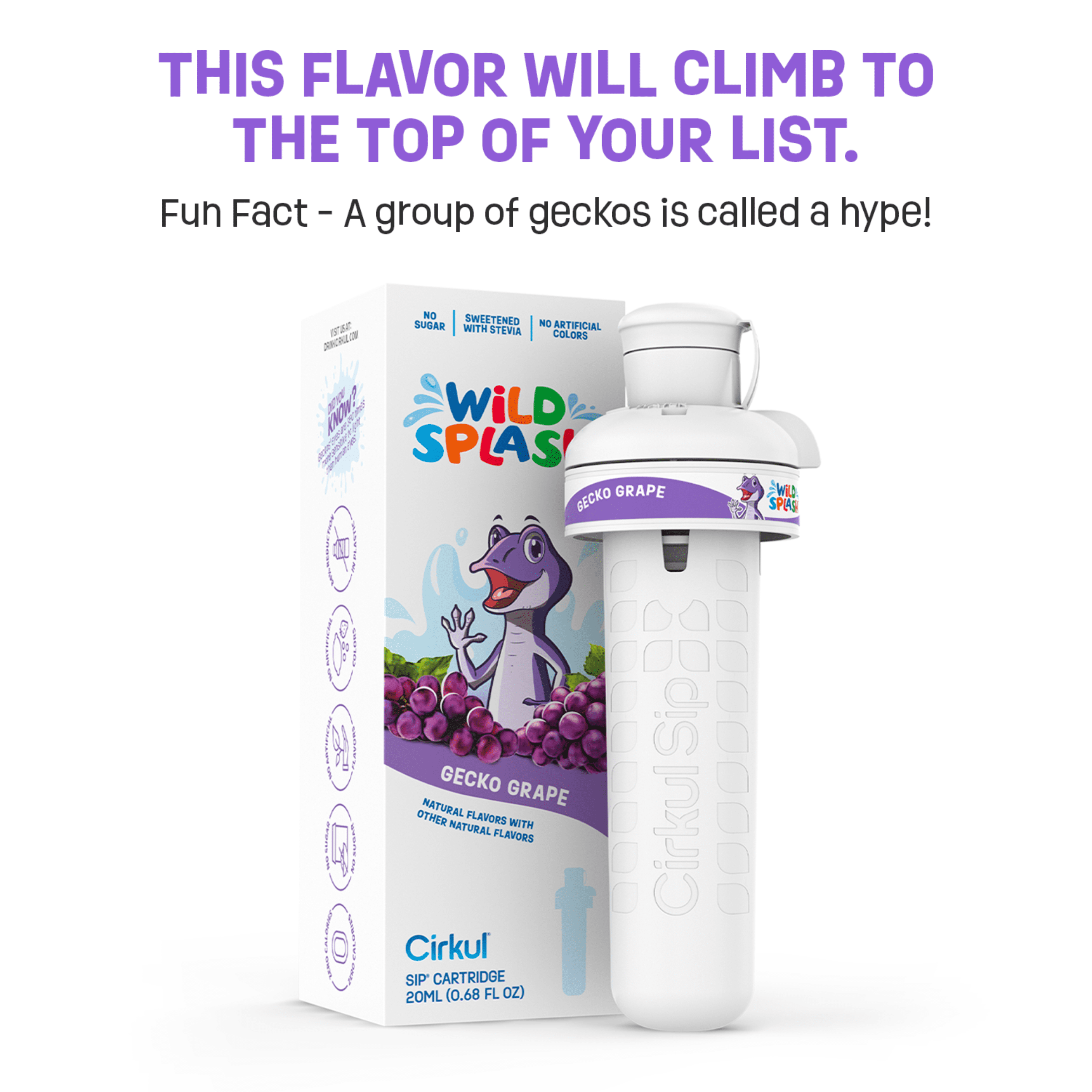 (2 pack)   Gecko Grape Flavor Cartridge, Drink Mix, 1-Pack