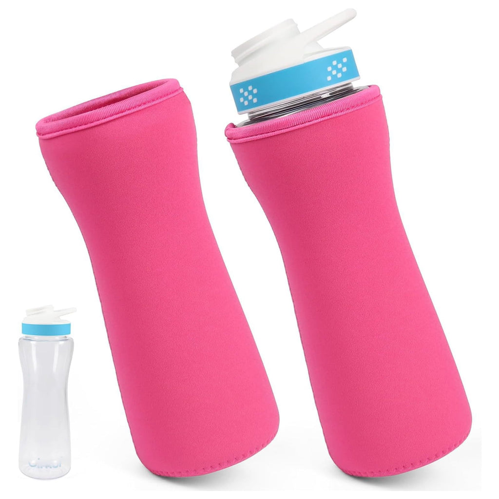 22oz Cute Printed Sleeve Compatible With  Water Bottle For Plastic And Stainless Steel Bottles 22oz  Sweat-Wicking Material Insulated Cover Designed With Handles (Black)