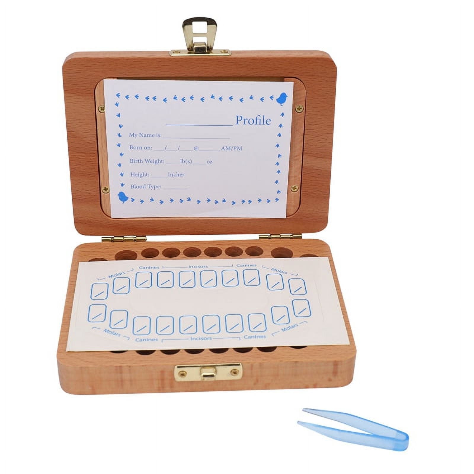 Tooth Keepsake Box, Baby Teeth Box Milk Teeth Save Organizer Kit, Tooth with Memory Storage