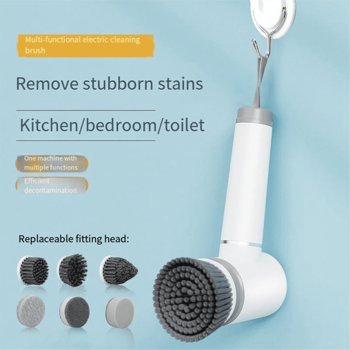Electric Mini Cleaning Brush, Battery Tool Brush, Wall Tile Floor Kitchen Multi-Functional Cleaning Brush