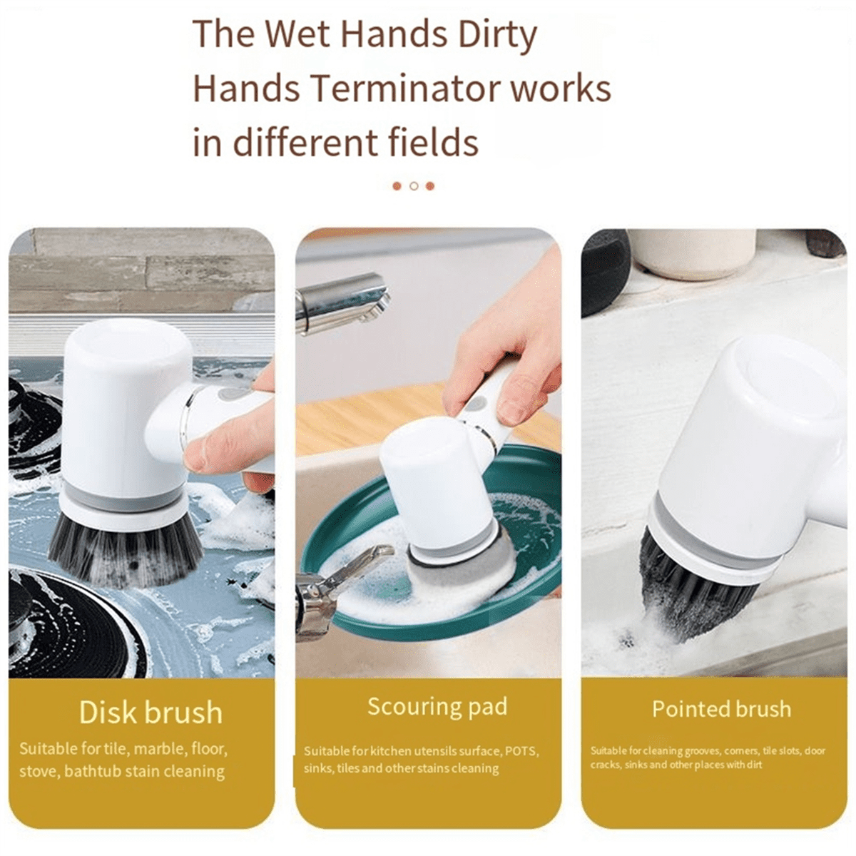 Electric Mini Cleaning Brush, Battery Tool Brush, Wall Tile Floor Kitchen Multi-Functional Cleaning Brush