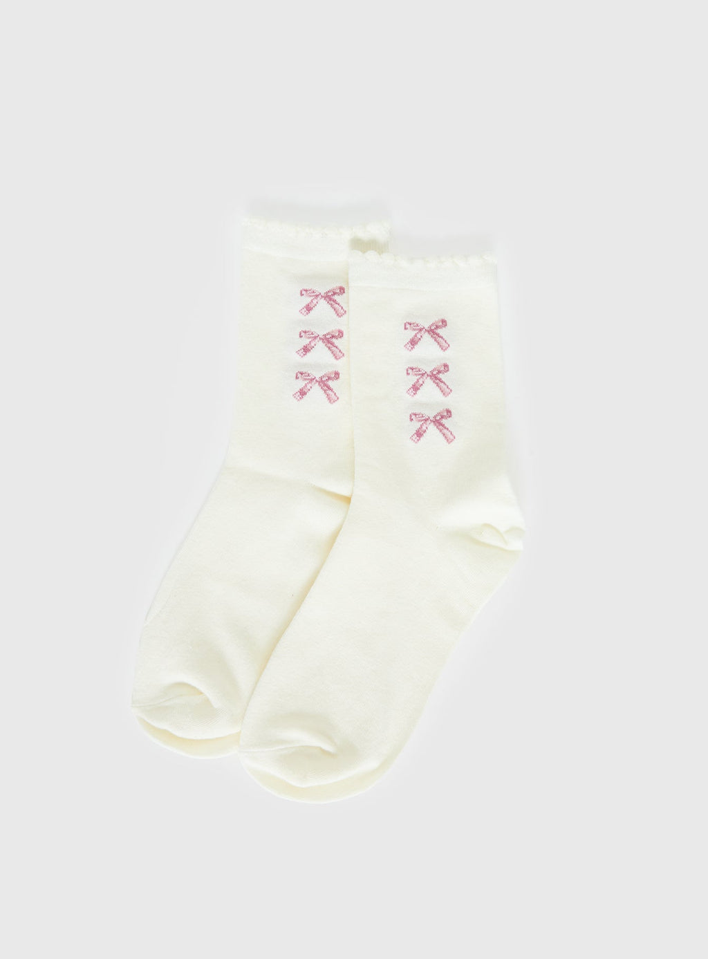 Teen Spirit Bow Socks White / Pink