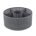 Thinkspace Brand Extra Large Weave Rotating Beaty Organizer, Gray.  6 Large Compartments to keep all of your Makeup and Cosmetics Organized.