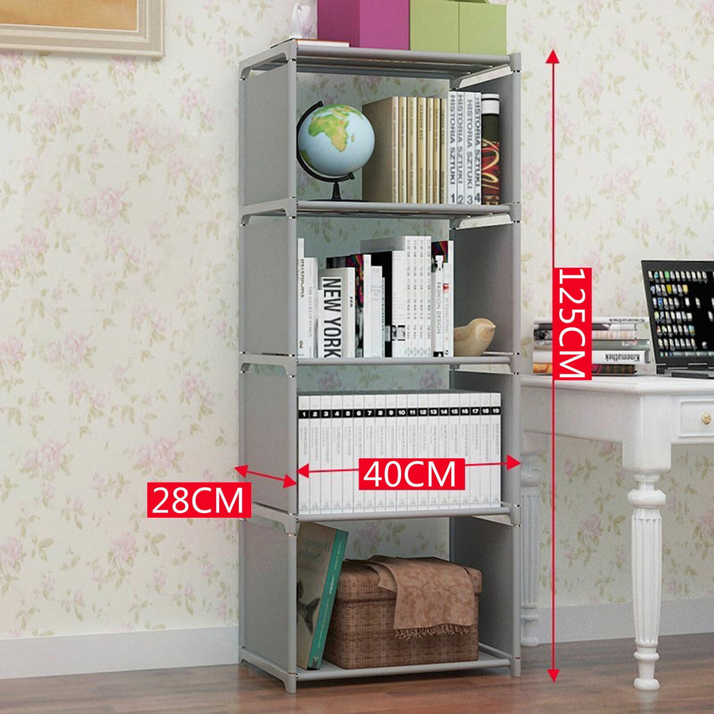 4 Cube Bookcase Corner Rack Storage Stand Shelving Organizer Display Bookshelf