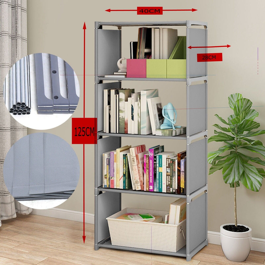 4 Cube Bookcase Corner Rack Storage Stand Shelving Organizer Display Bookshelf