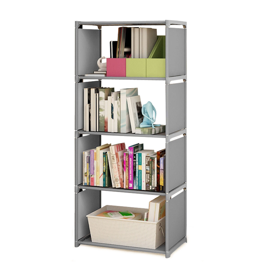 4 Cube Bookcase Corner Rack Storage Stand Shelving Organizer Display Bookshelf