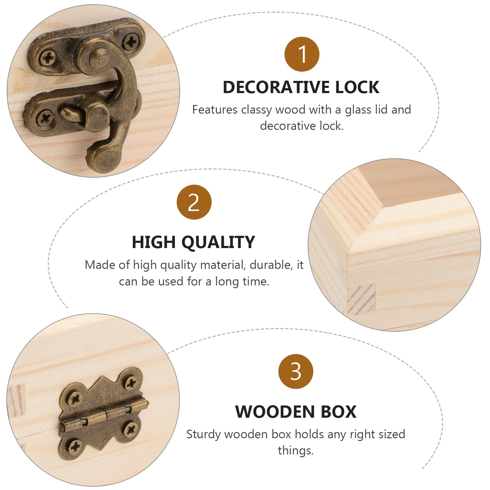 Wooden Gift Box Immortalized Flower Storage Box Box Storage Organizer with Acrylic Lid(12x12x10cm)