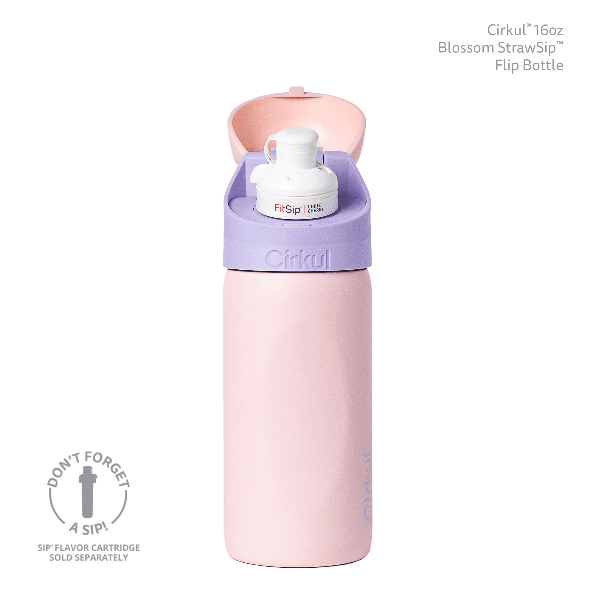 16oz StrawSip Flip Bottle, Blossom (Pink)