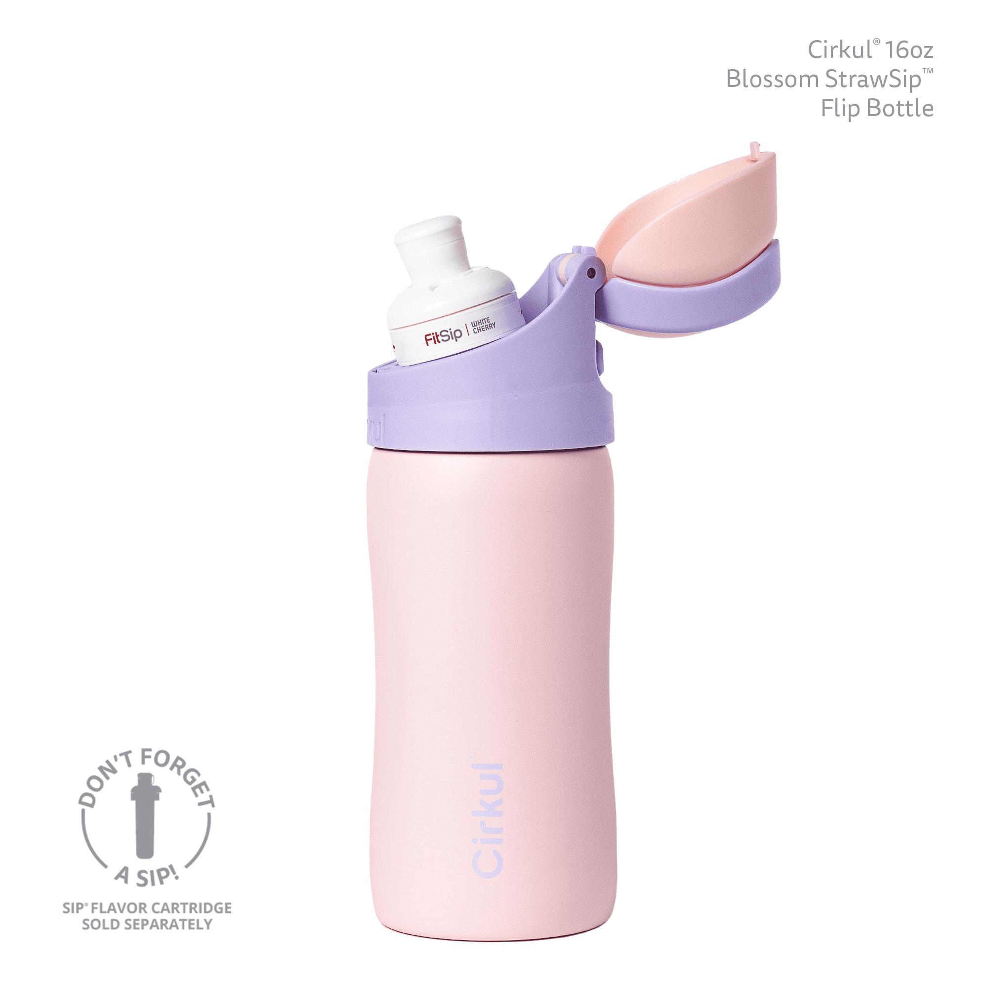 16oz StrawSip Flip Bottle, Blossom (Pink)