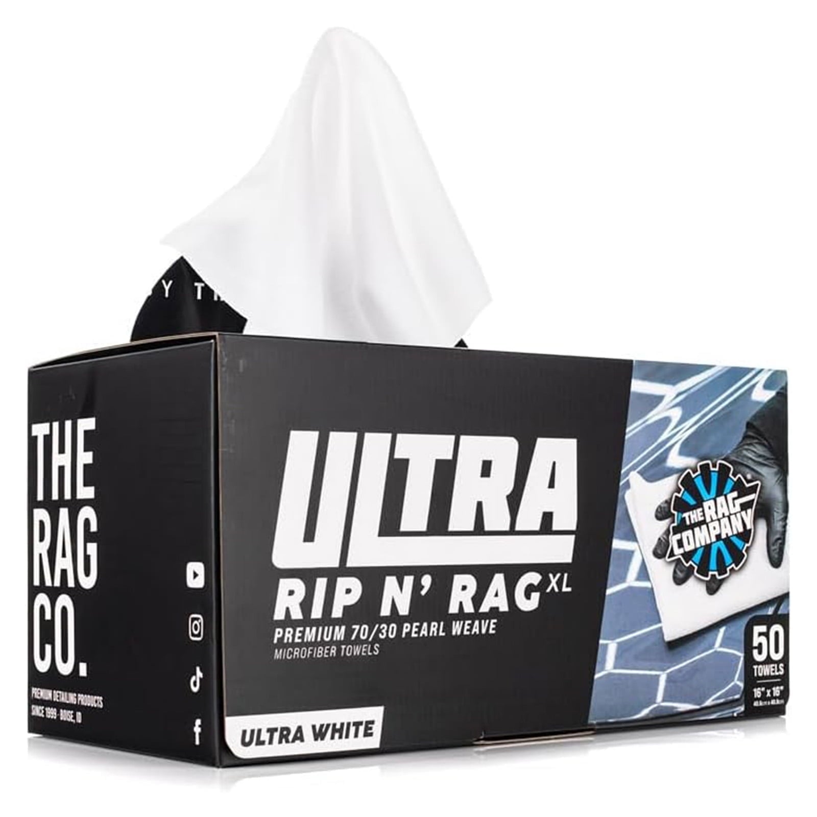 The Rag Company RIP N' RAG 12 x 12 All-Purpose Microfiber Towel Grey - 30 Count