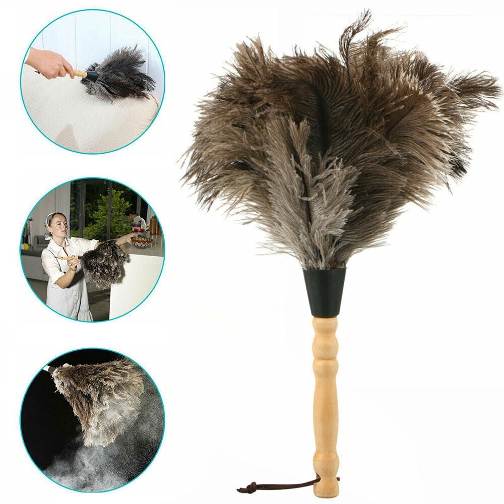2PCS Home 13" Faux Ostrich Feather Duster Durable Dust Collecting Cleaning Tool