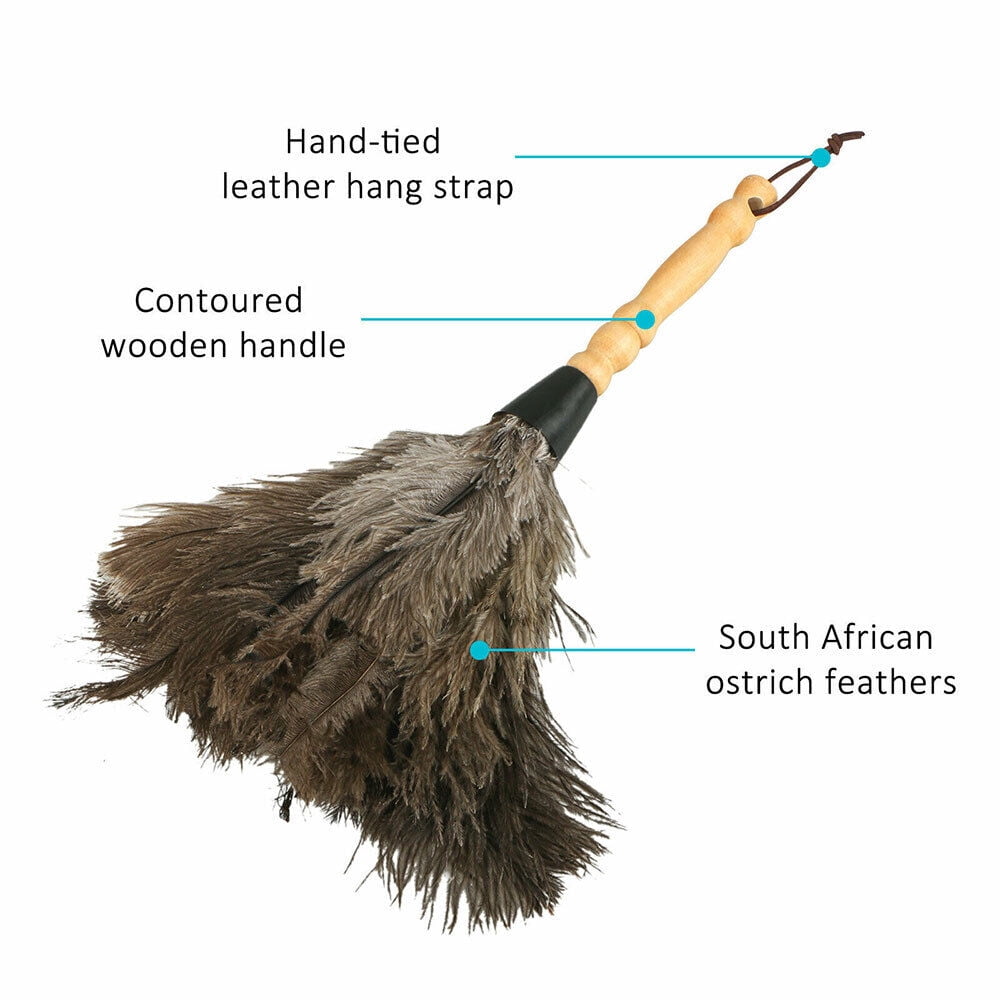 2PCS Home 13" Faux Ostrich Feather Duster Durable Dust Collecting Cleaning Tool