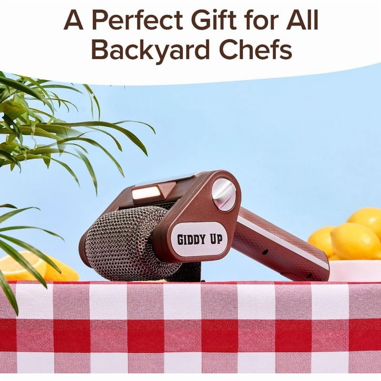 HorsePower Giddy Up Grill Cleaner AS-SEEN-ON-TV! – Cordless, Rechargeable BBQ Tool with 350 RPM Stainless Roller