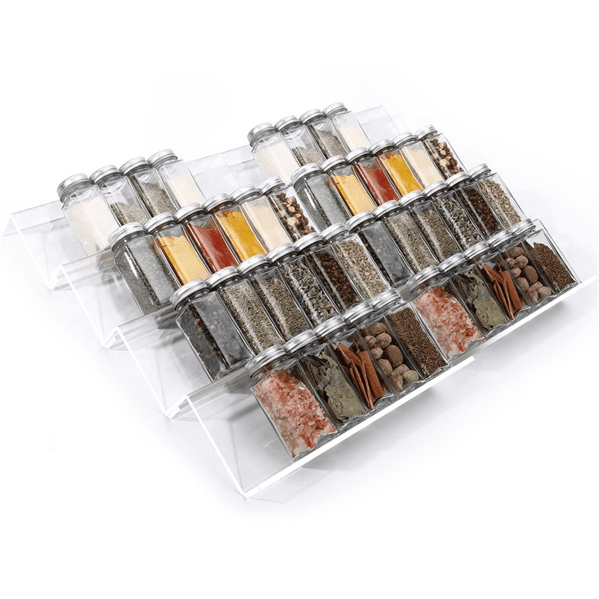 8pcs Clear Acrylic Spice Drawer Organizer,Seasoning Jars Drawers Insert,Kitchen Spice Rack Tray for Acrylic