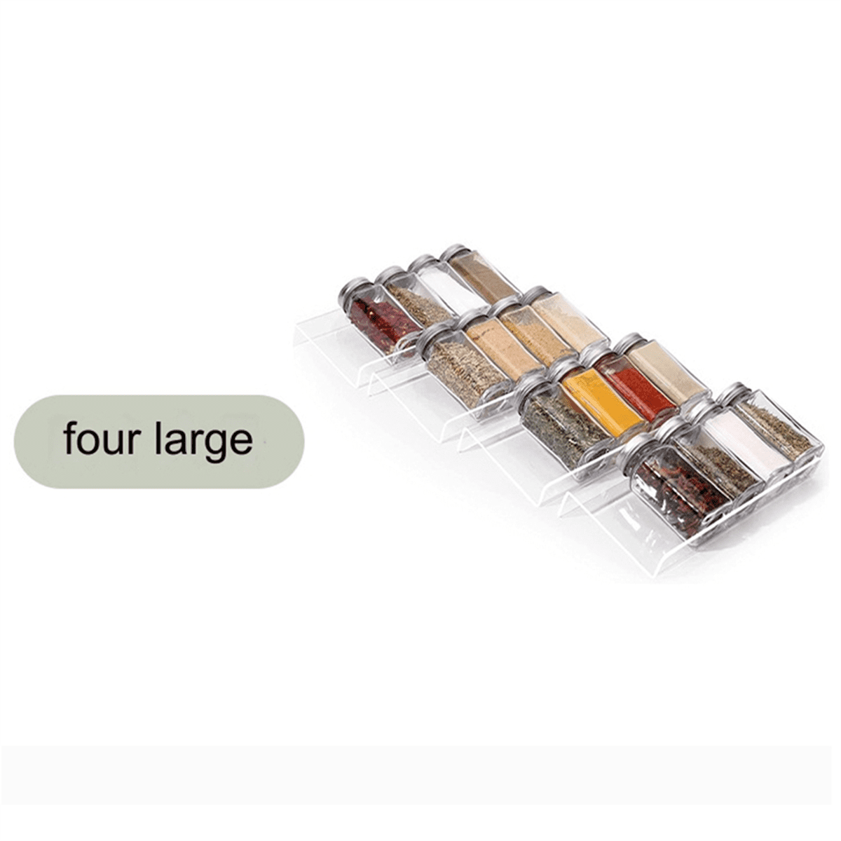 8pcs Clear Acrylic Spice Drawer Organizer,Seasoning Jars Drawers Insert,Kitchen Spice Rack Tray for Acrylic