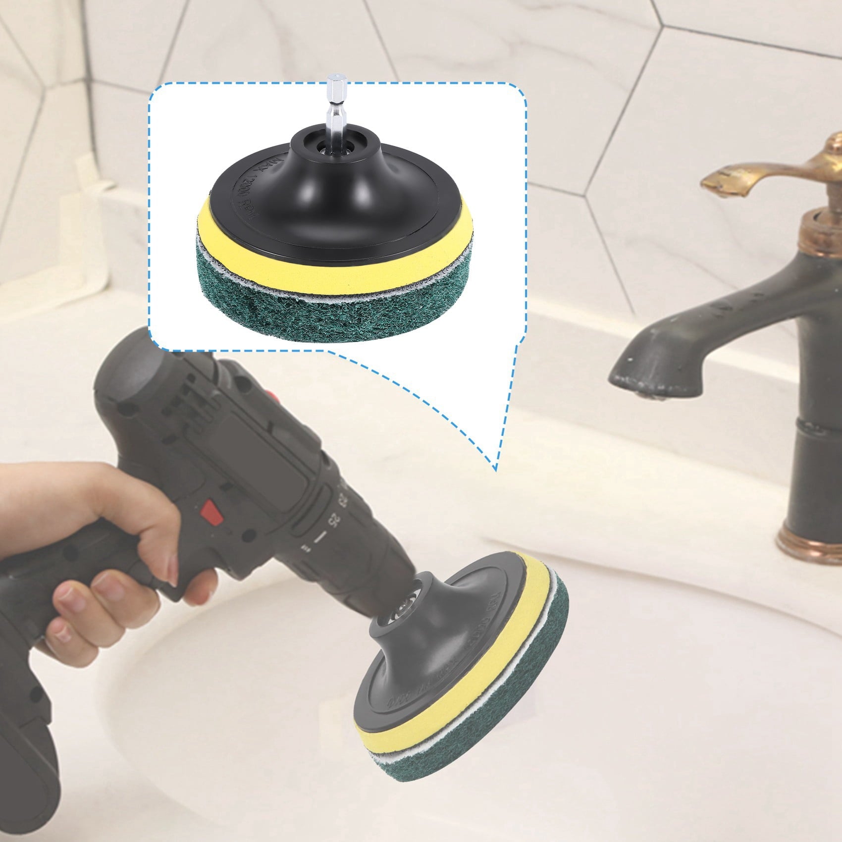 11Pcs Power Scrubber Brush Set Polishing Pad for Drill Powered Brush Tile Scrubber Scouring Pads Cleaning Tool