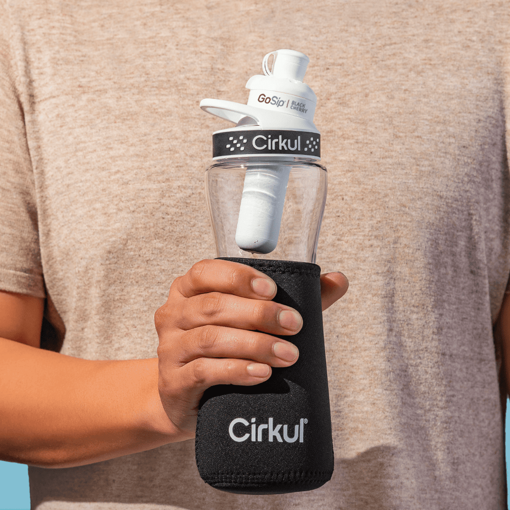 Chill Sleeve &amp; Comfort-Grip Lid for 22oz Bottle, Black