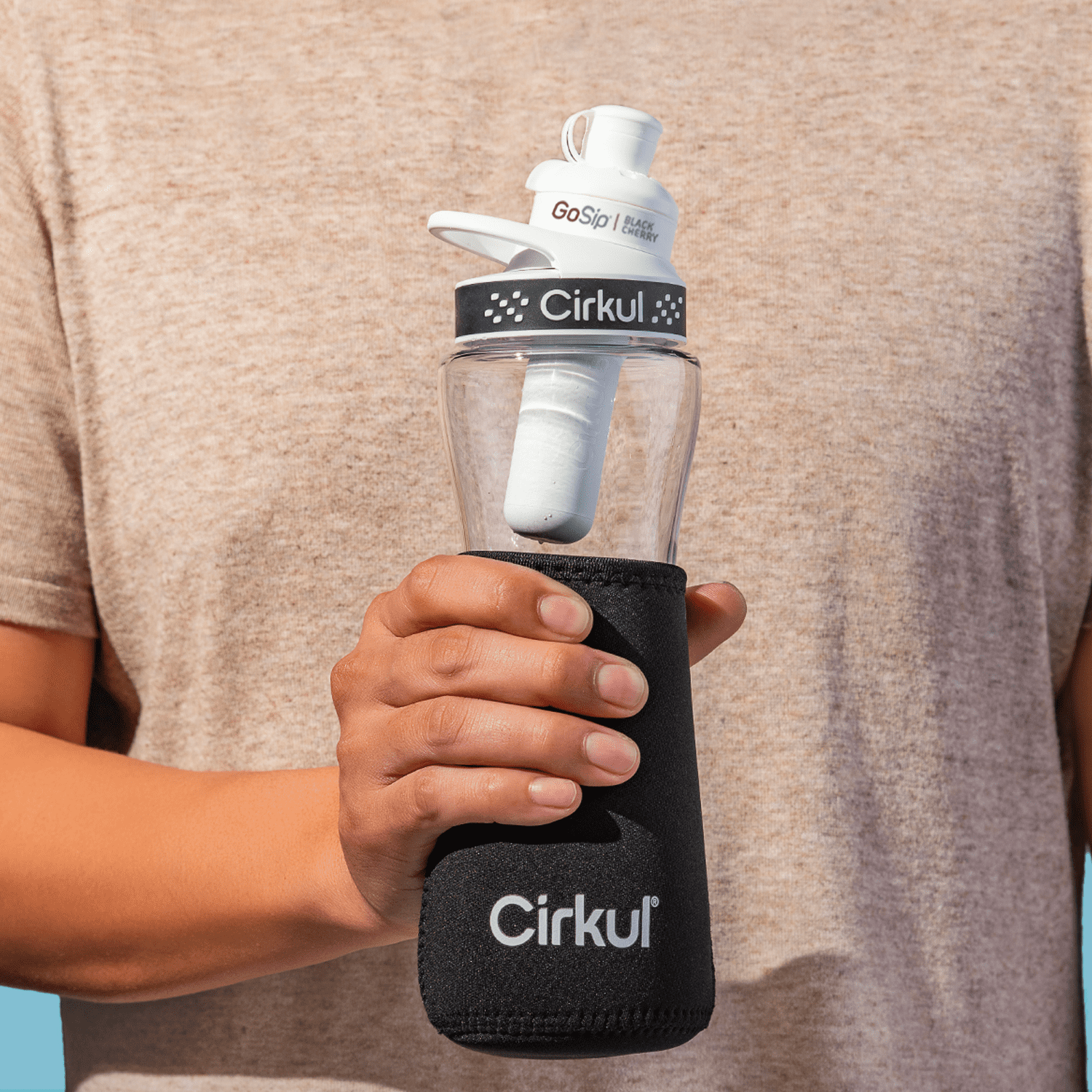 Chill Sleeve &amp; Comfort-Grip Lid for 22oz Bottle, Black