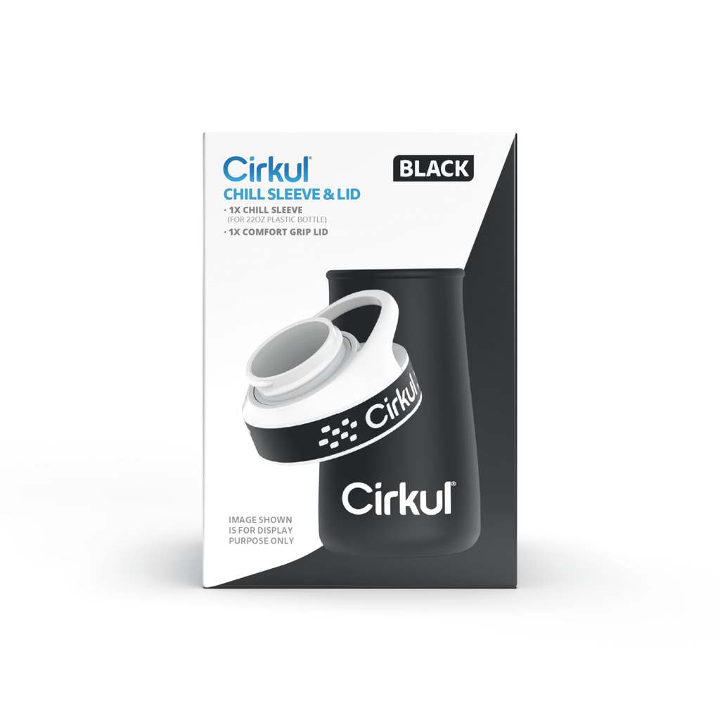 Chill Sleeve &amp; Comfort-Grip Lid for 22oz Bottle, Black