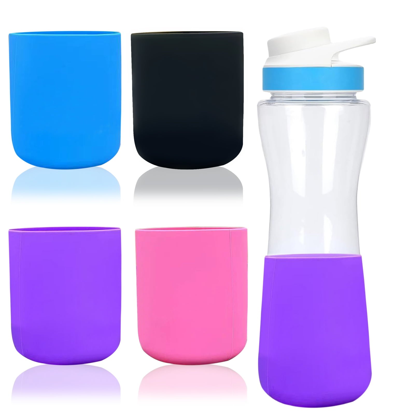 2 Pcs Water Bottle Bottom 22oz Protective Case Anti-Slip Silicone Bottle Boot Protector Cover