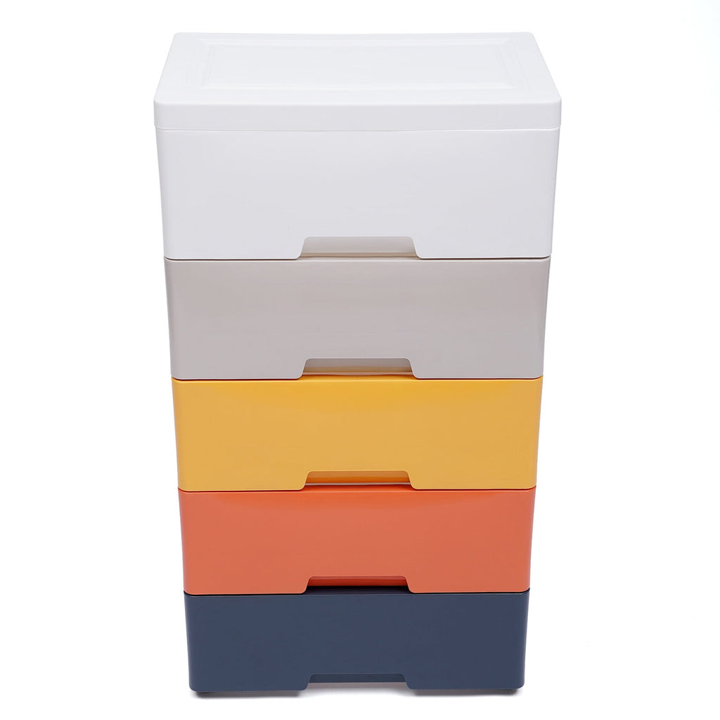 5-Tier Chest Of Drawers Organizer Wardrobe Cabinet Kids' Plastic Storage Drawers