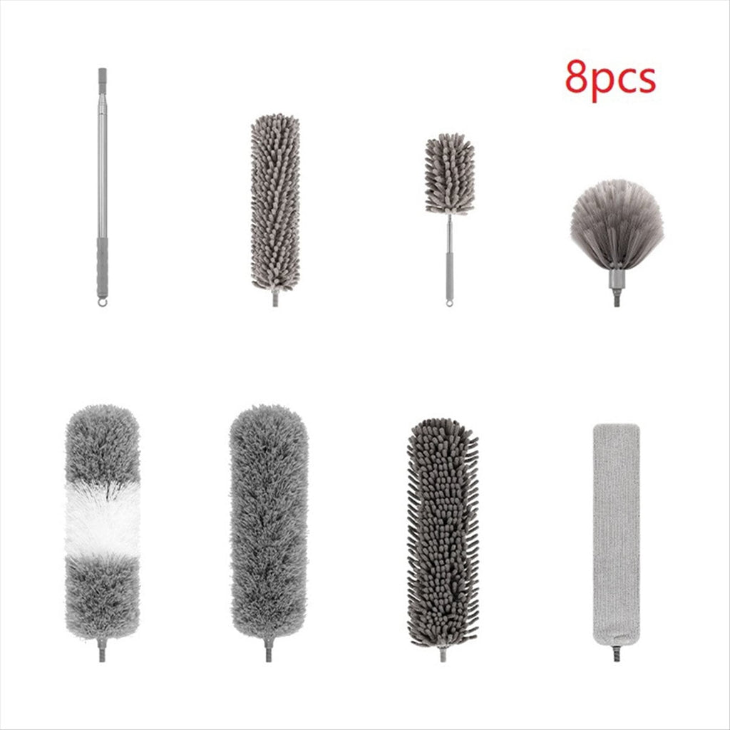 Set of 8 Electrostatic Duster Retractable Dust Remover Blanket Extended Brush Chenille Sets Cleaning Tools