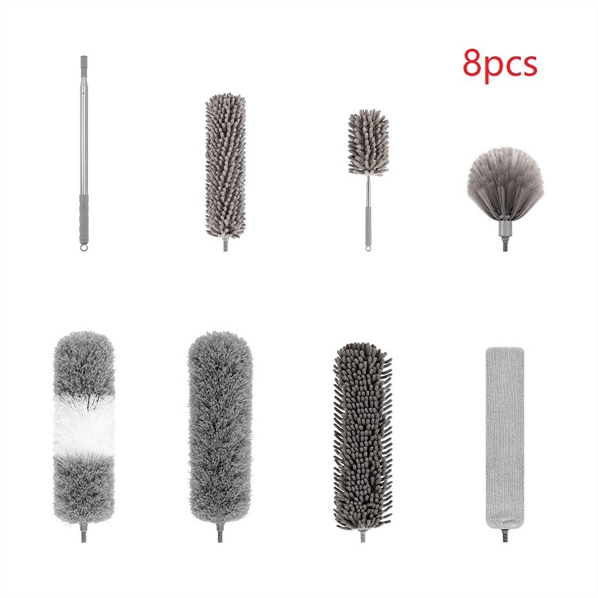 Set of 8 Electrostatic Duster Retractable Dust Remover Blanket Extended Brush Chenille Sets Cleaning Tools