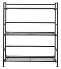 Folding Metal Bookcase - 3 Shelves, Black - Small Space Storage for Home, Office, Kitchen &amp; Bathroom - No Assembly Required - Wide Shelving Unit