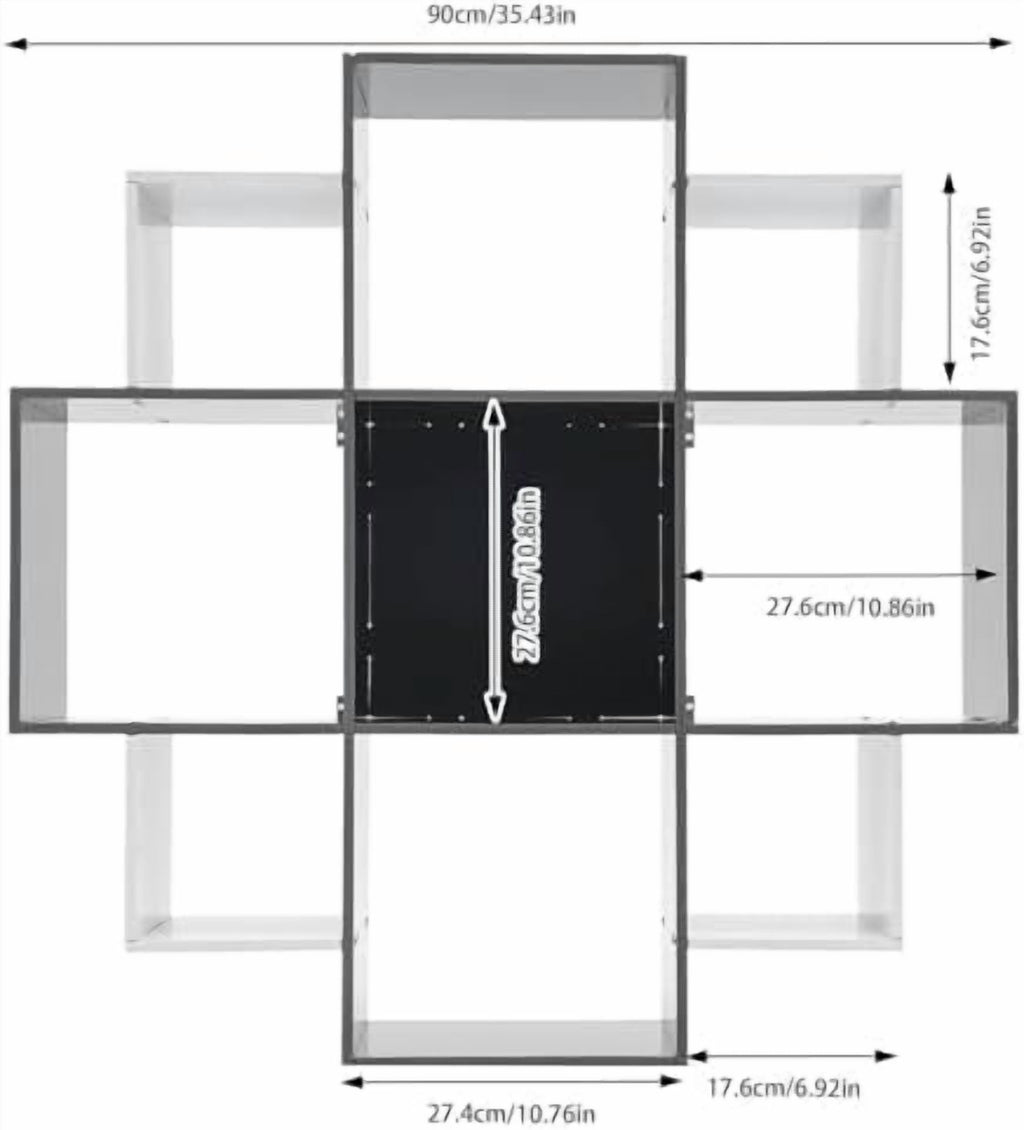 Bookcase Wall Mounted Book Shelf Modern 3-Tier Floating Shelf Bookcase with 9 Compartments, Floating Cube Shelves, for Study, Office, Kitchen, Bedroom, and Living Room (Red&amp;Black)